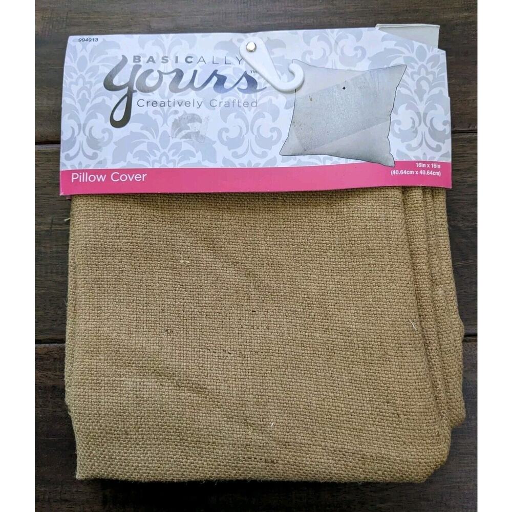 Burlap Pillow Cover 16 X 16 inches Inch Rustic Decor Zipper Diy Craft Wedding